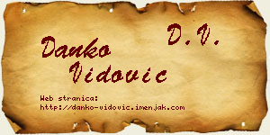 Danko Vidović vizit kartica